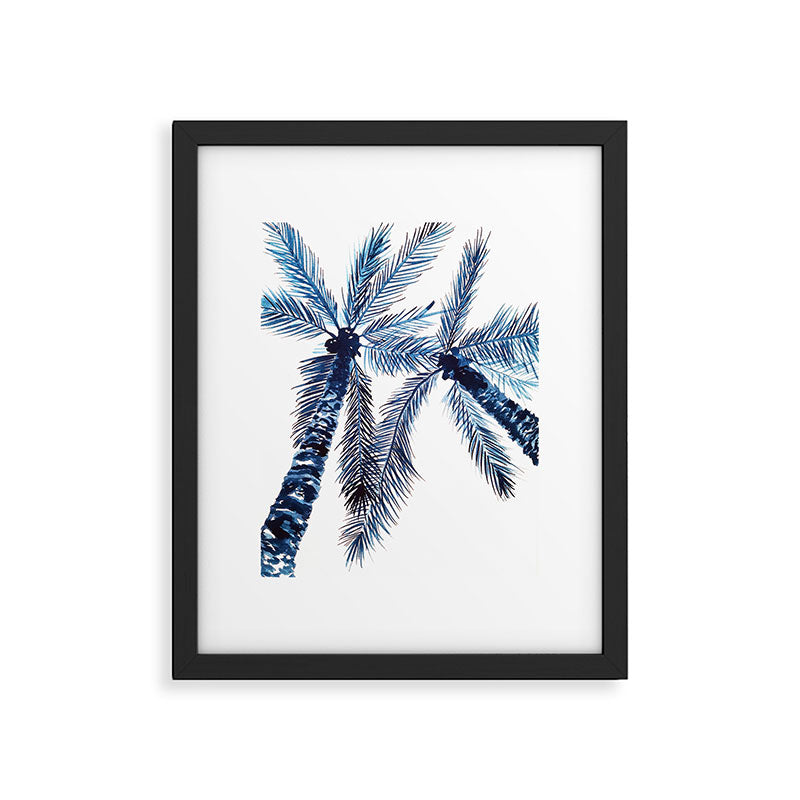 Indigo Navy, PALM TREES, upside down Framed Art Print Gallery Image 5