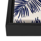 Blue Palm Leaves x Dry Brush Framed Canvas Print Gallery Image 3
