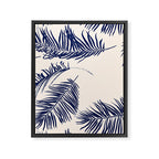Blue Palm Leaves x Dry Brush Framed Canvas Print Gallery Image 8