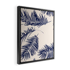 Blue Palm Leaves x Dry Brush Framed Canvas Print Gallery Image 2