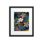 Exotic Golden Jungle Leopard & Pink Palm Leaf Geometric Pattern Framed Art Print Gallery Image 6