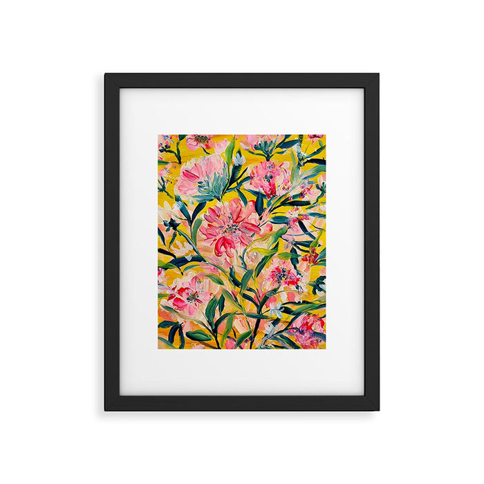 Golden and Pink chinoiserie by nadar musa  Framed Art Print Gallery Image 1