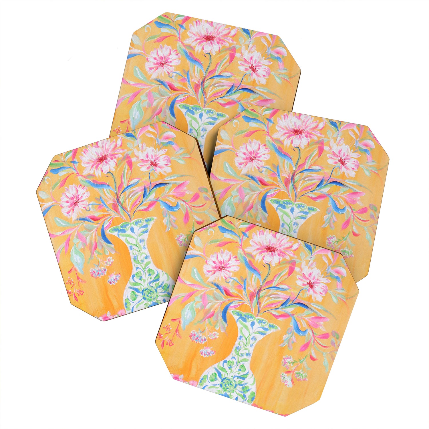 yellow vase flower  Coaster Gallery Image 1