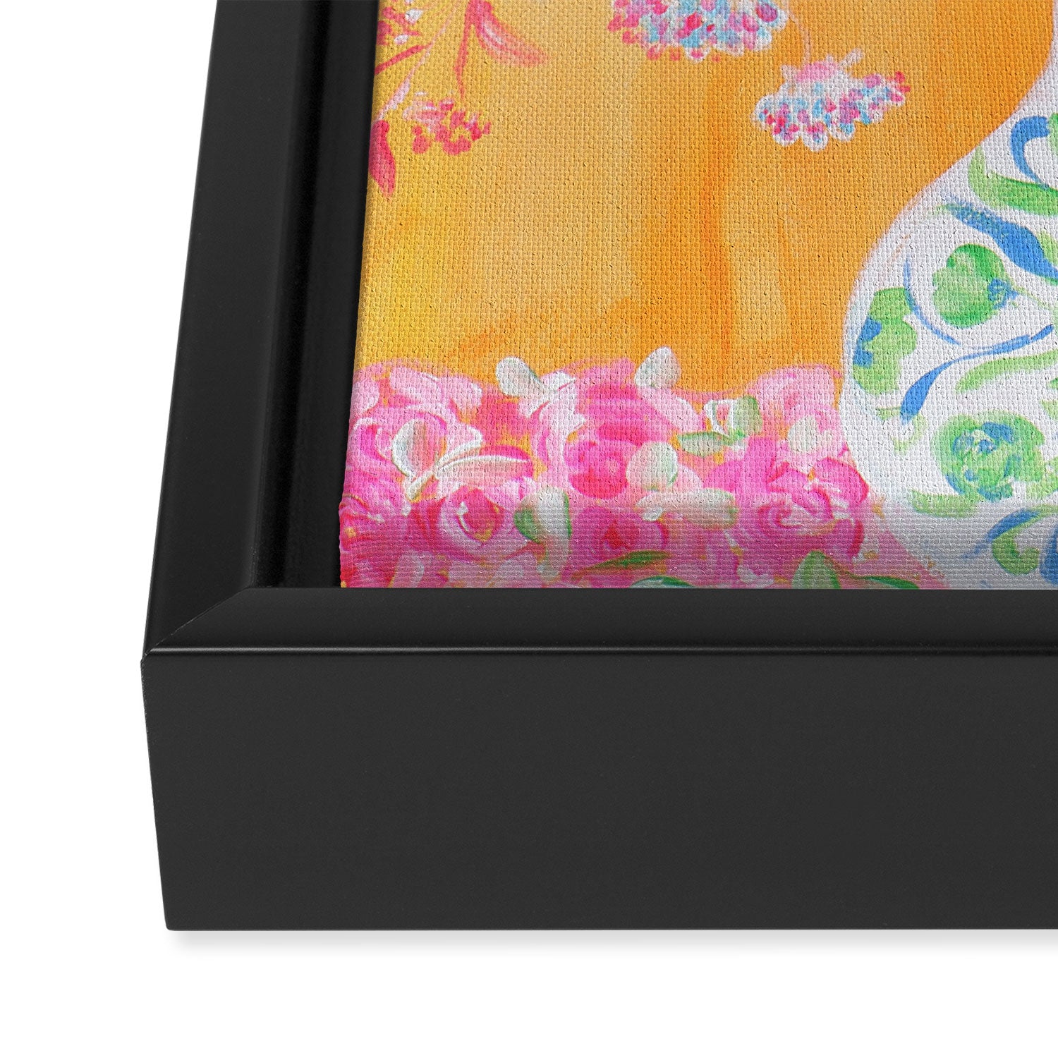 yellow vase flower  Framed Canvas Print Gallery Image 3