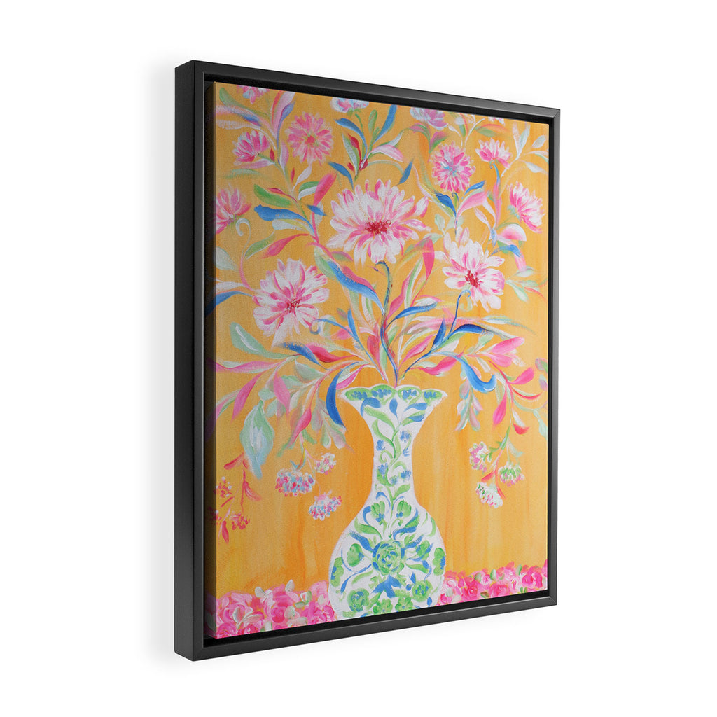 yellow vase flower  Framed Canvas Print Gallery Image 2