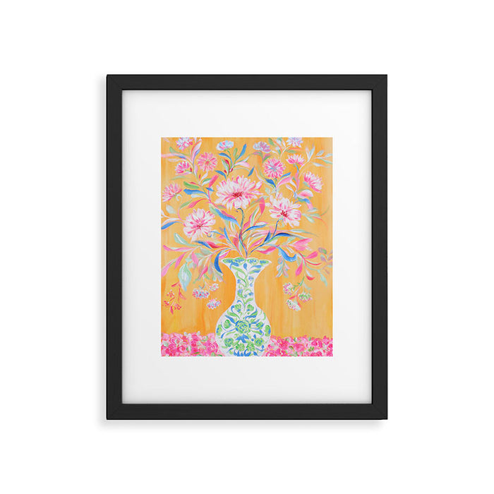 yellow vase flower  Framed Art Print Gallery Image 1