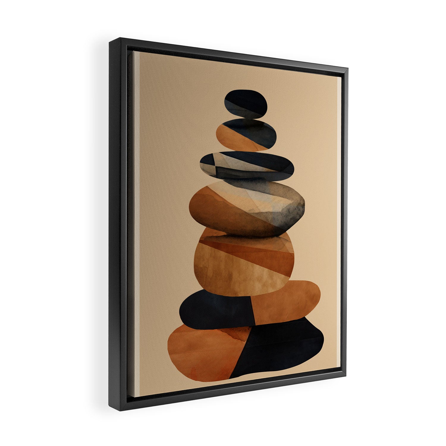 Abstract and Modern Stones Art 1 Framed Canvas Print Gallery Image 2
