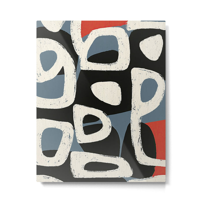 Abstract in Slate and Red Metal Print Gallery Image 1