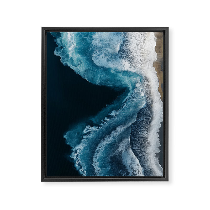 Aerial Ocean Waves - Coastal Wall Art Photography Framed Canvas Print Gallery Image 6