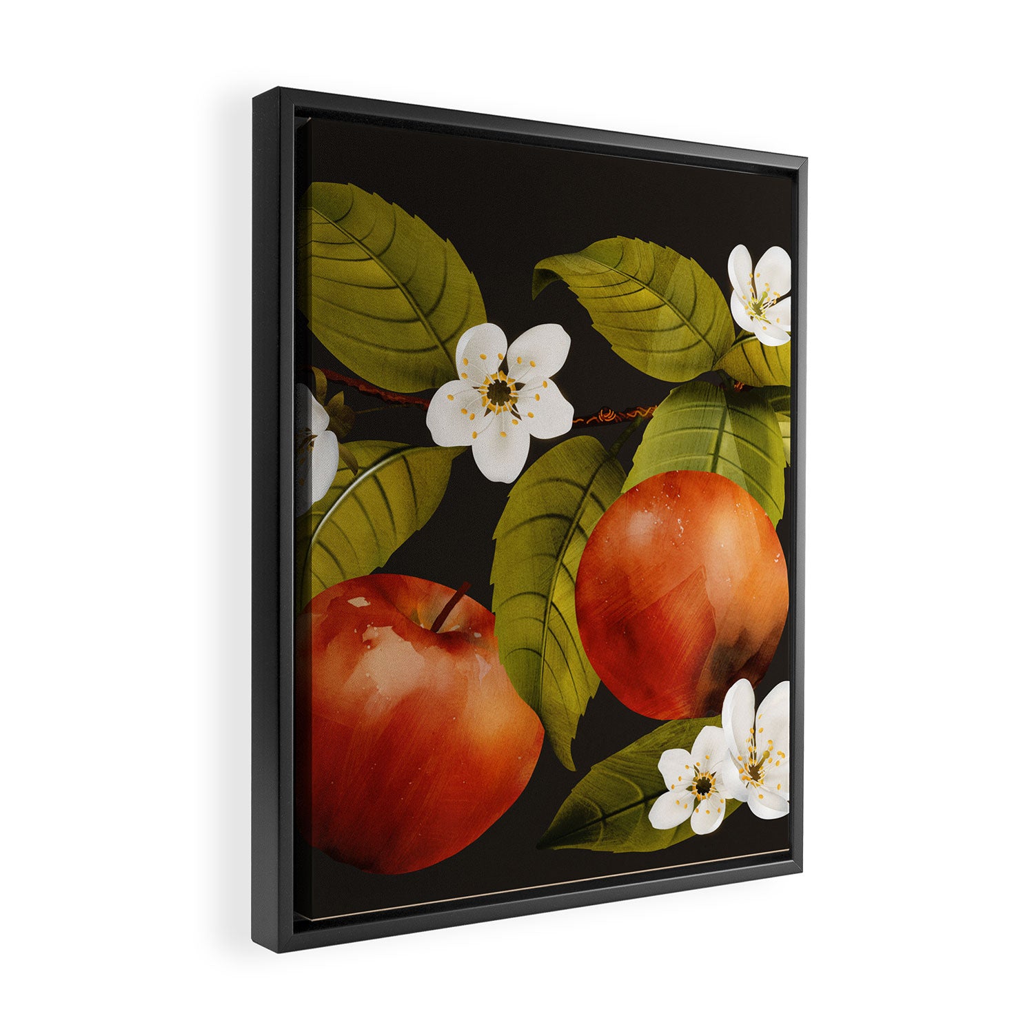 Apples Botanical Art 1 Framed Canvas Print Gallery Image 2