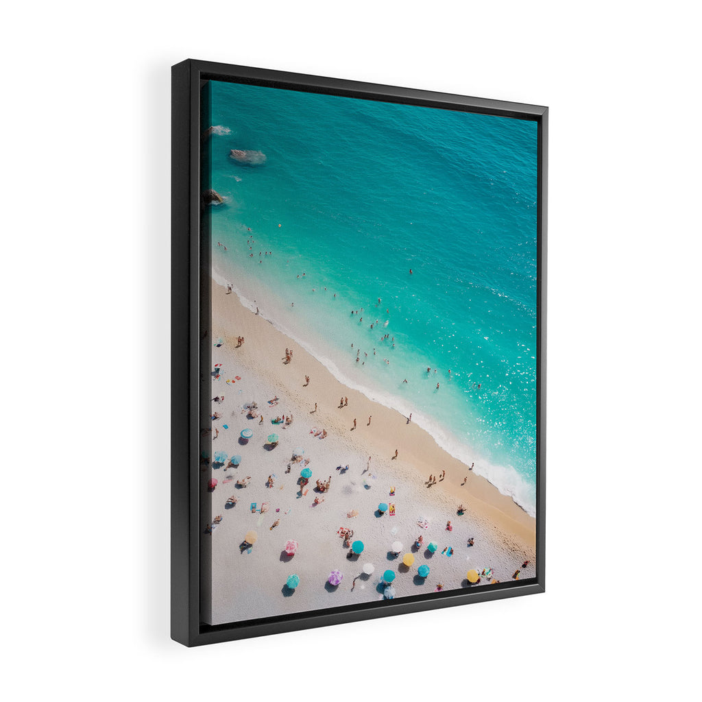 Beach Aesthetic Photography - Aerial View Framed Canvas Print Gallery Image 2
