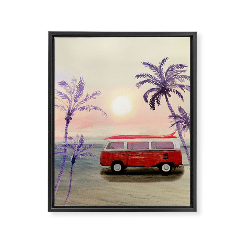 Beach Van Framed Canvas Print Gallery Image 6