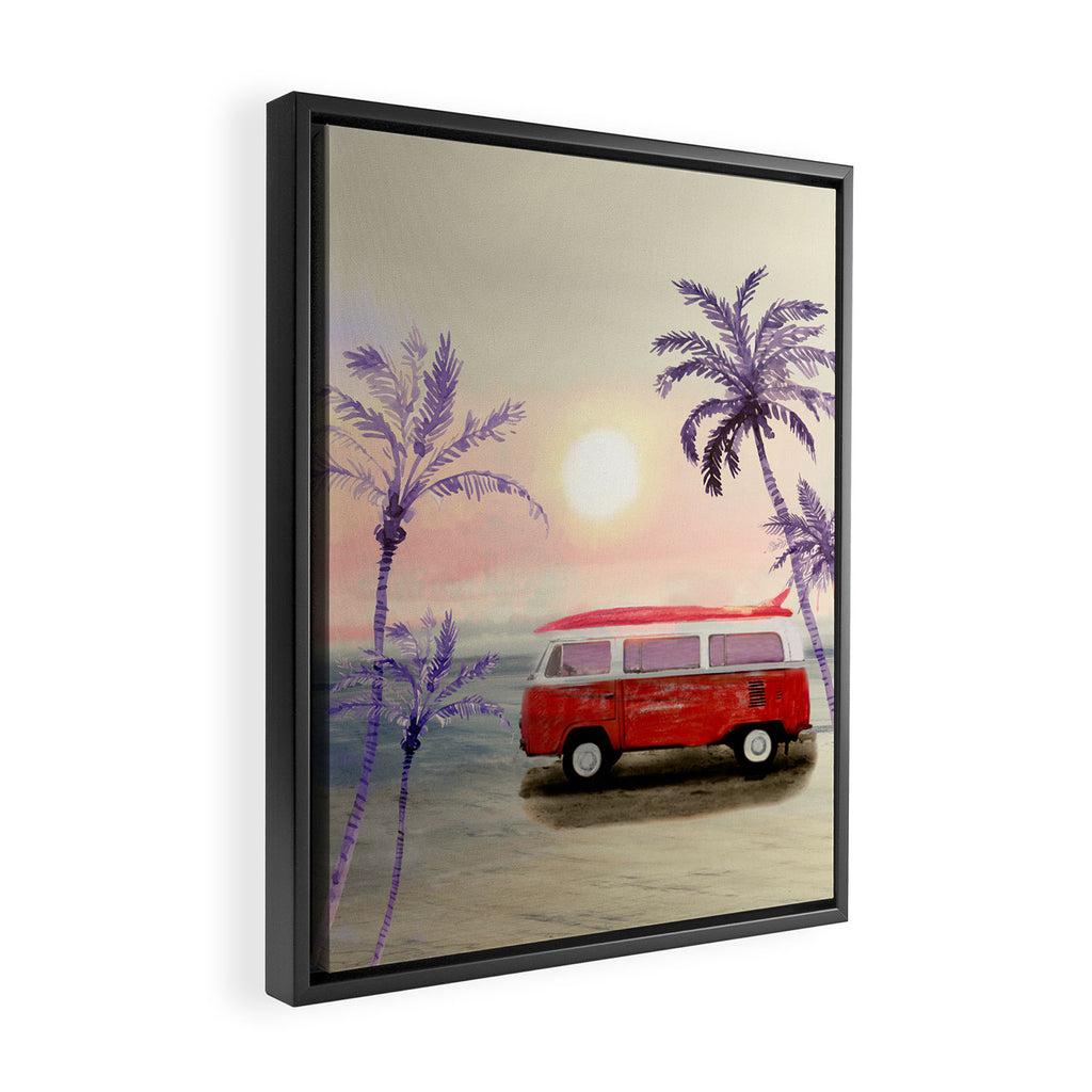 Beach Van Framed Canvas Print Gallery Image 2