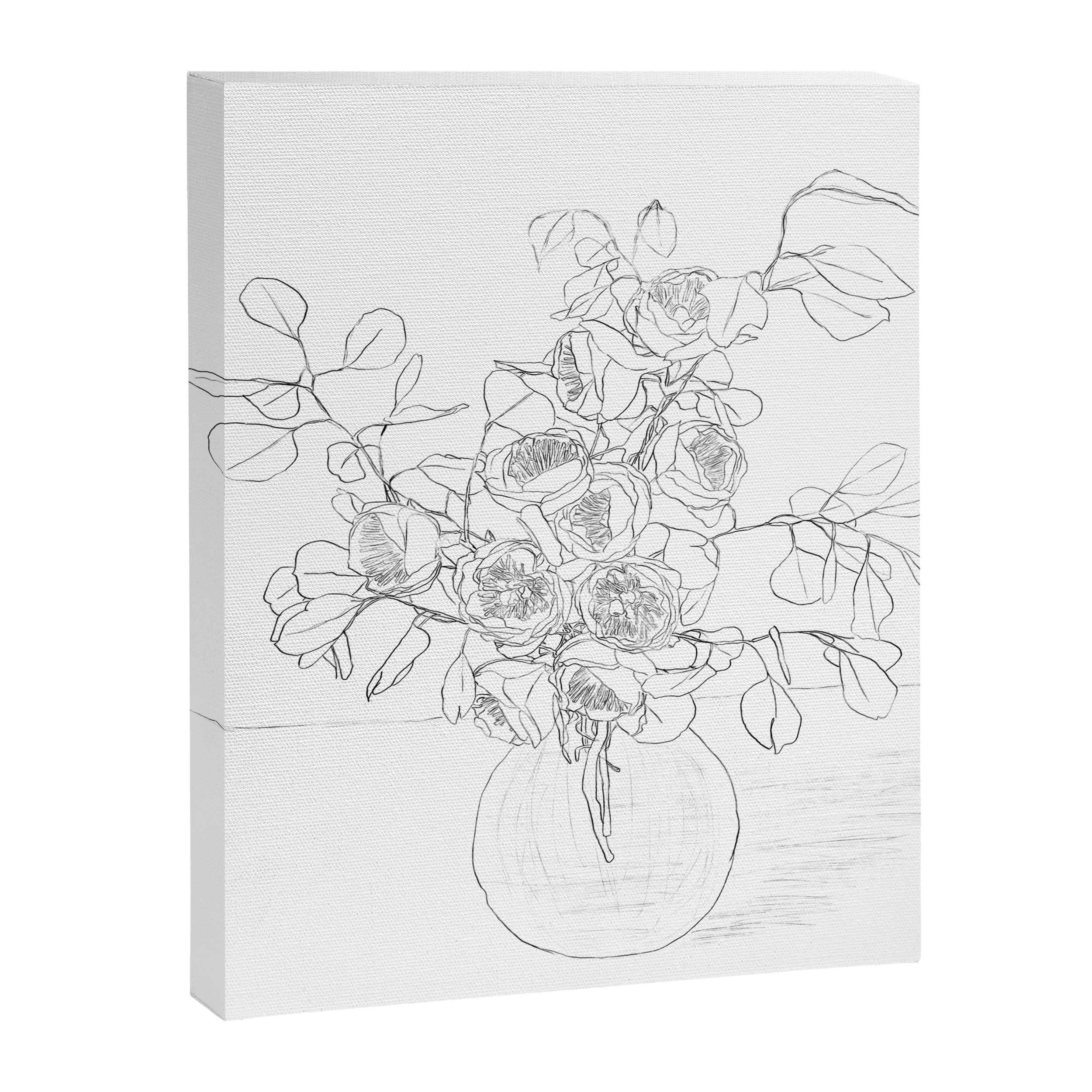 Beautiful Bouquet Line Canvas Print Gallery Image 6