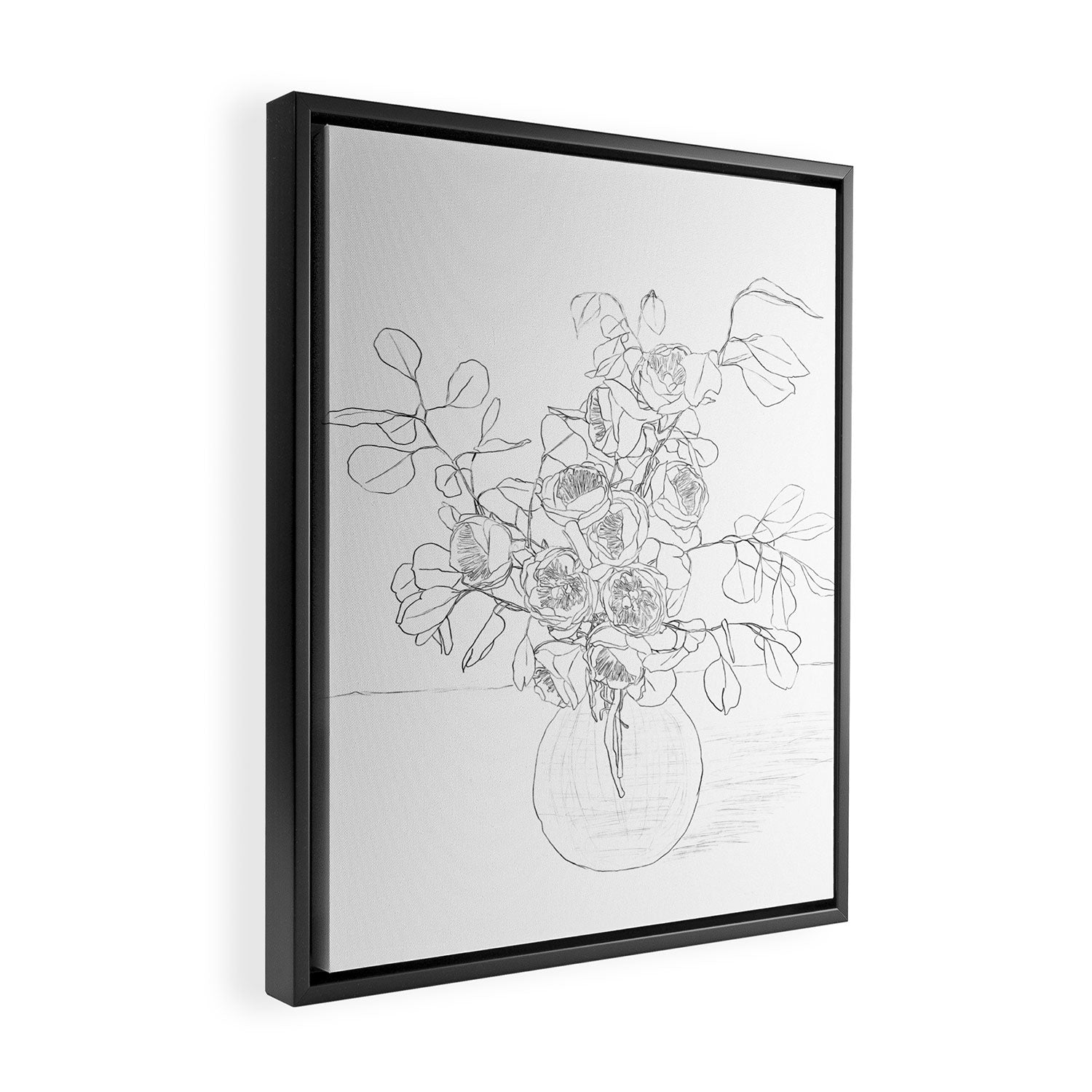 Beautiful Bouquet Line Framed Canvas Print Gallery Image 2