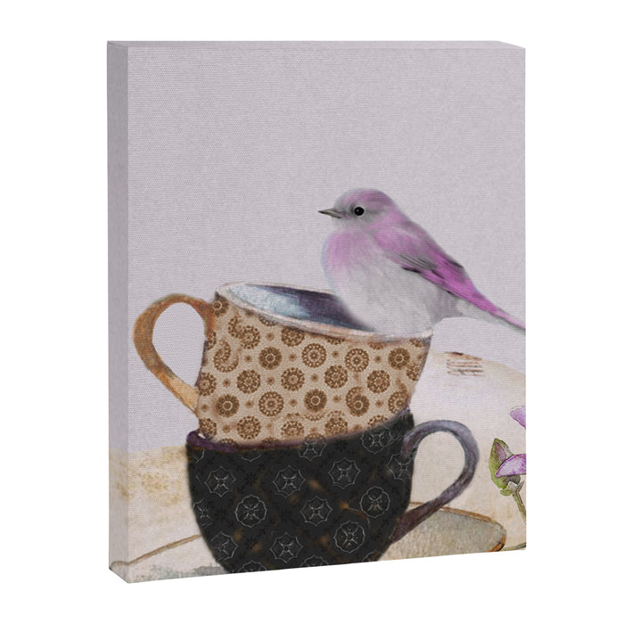 Bird in tea cup Canvas Print Gallery Image 1