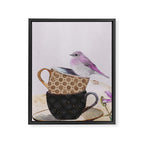 Bird in tea cup Framed Canvas Print Gallery Image 8