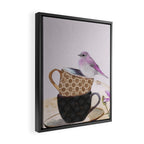 Bird in tea cup Framed Canvas Print Gallery Image 2