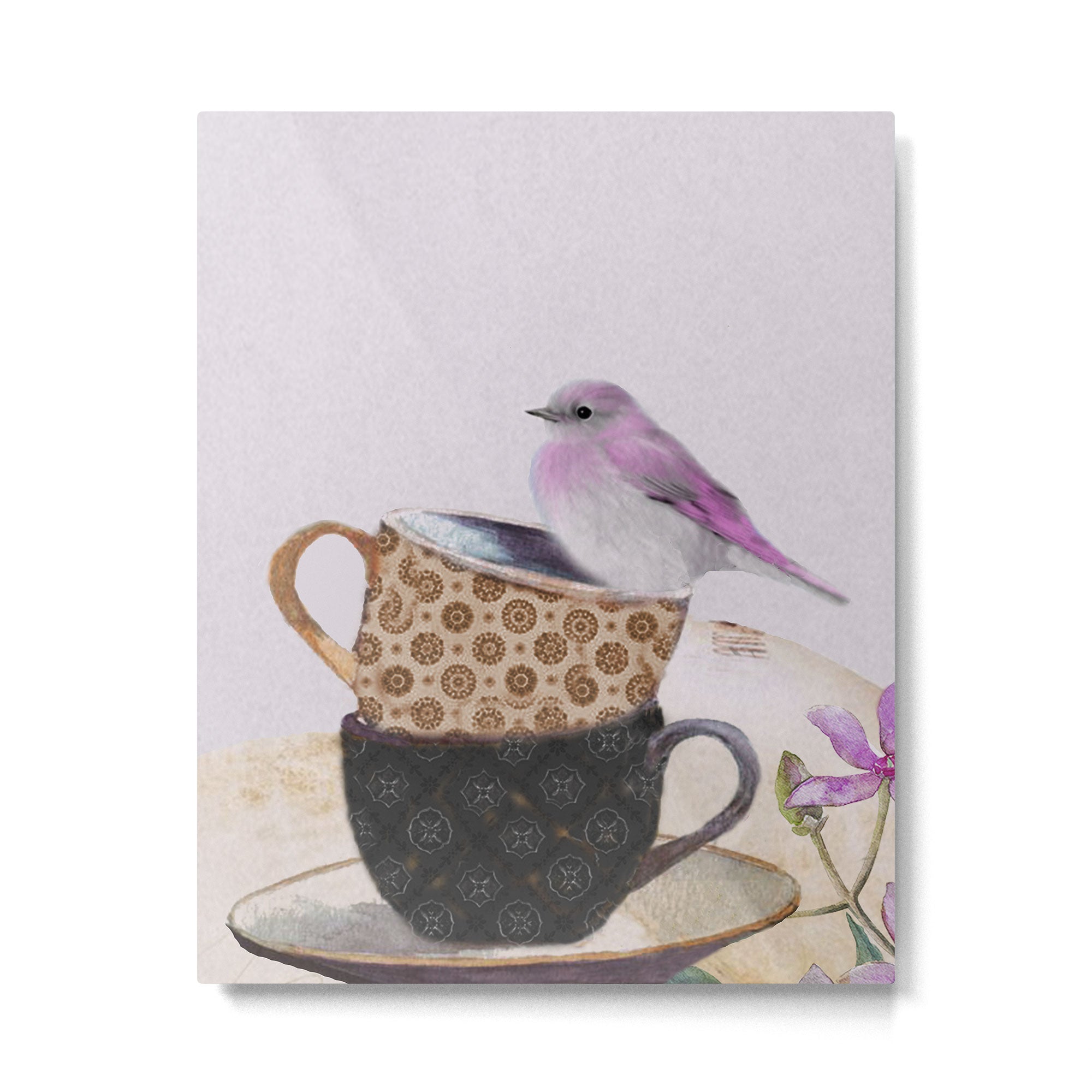 Bird in tea cup Metal Print Gallery Image 6
