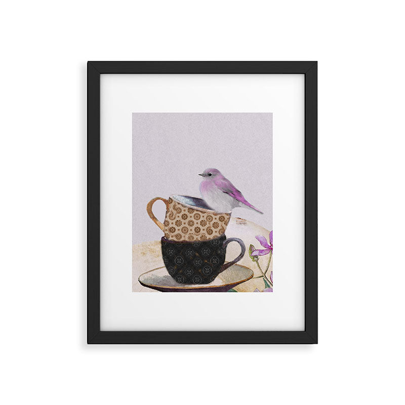 Bird in tea cup Framed Art Print Gallery Image 6
