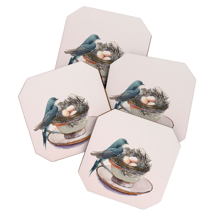 Bird nest in a teacup Coaster Gallery Image 1