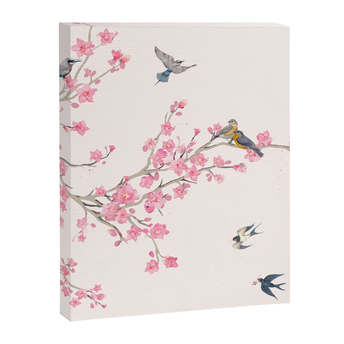 Birds and cherry blossoms Canvas Print Gallery Image 8