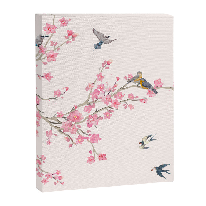 Birds and cherry blossoms Canvas Print Gallery Image 1