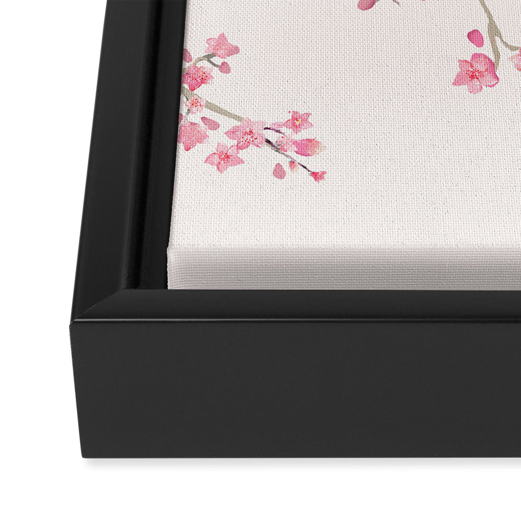 Birds and cherry blossoms Framed Canvas Print Gallery Image 3