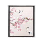 Birds and cherry blossoms Framed Canvas Print Gallery Image 8