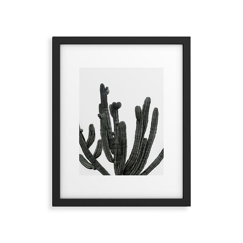 Black and White Cactus Framed Art Print Gallery Image 4