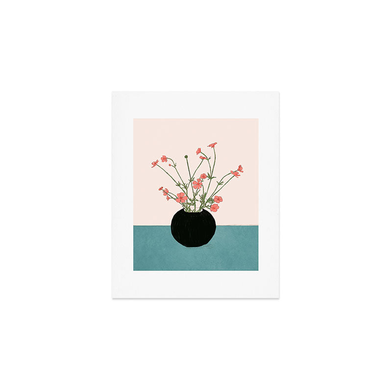 Blooming Wildflowers Rose Art Print Gallery Image 1