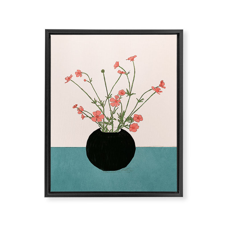 Blooming Wildflowers Rose Framed Canvas Print Gallery Image 6