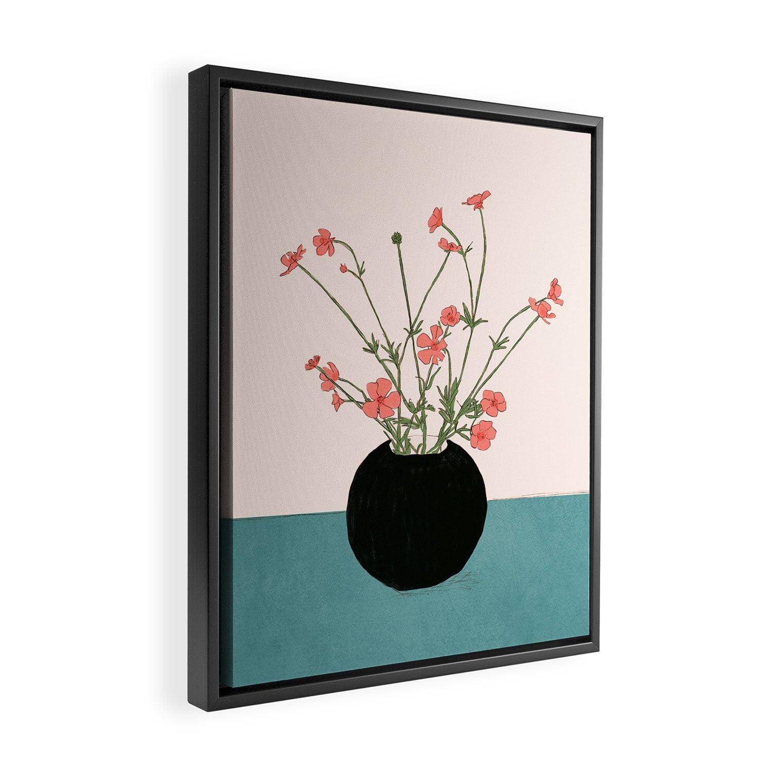 Blooming Wildflowers Rose Framed Canvas Print Gallery Image 2