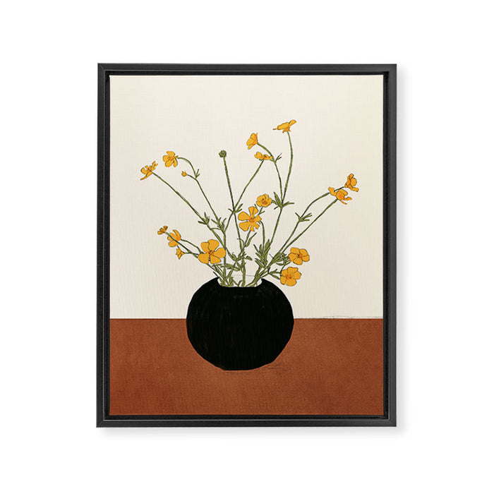 Blooming Wildflowers Yellow 2 Framed Canvas Print Gallery Image 1