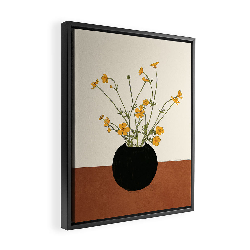 Blooming Wildflowers Yellow 2 Framed Canvas Print Gallery Image 2