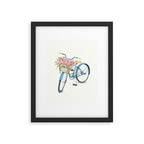 Blue Bicycle with Flowers in Basket Framed Art Print Gallery Image 5