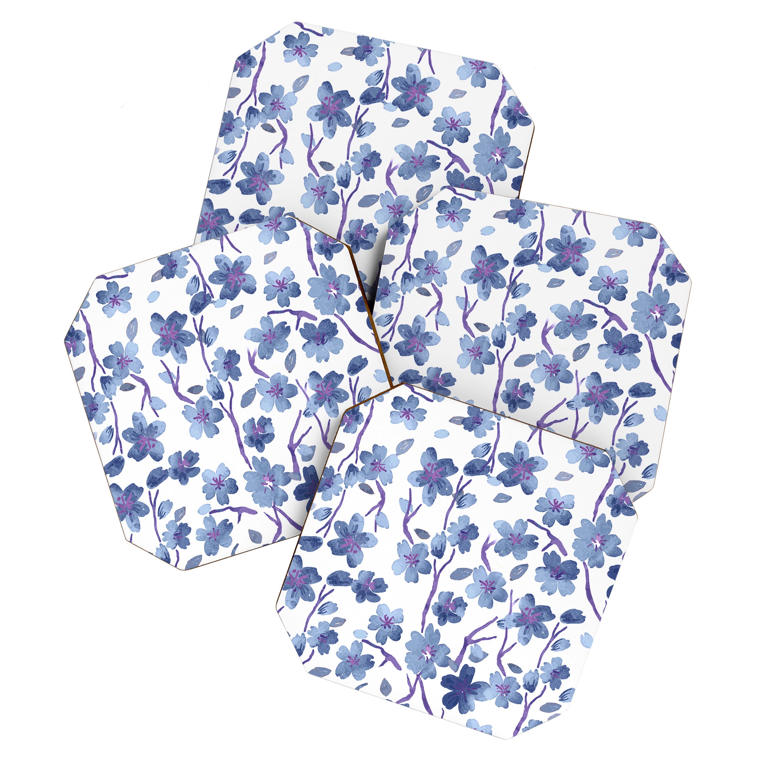 Blue Flowers 4 Coaster Gallery Image 1
