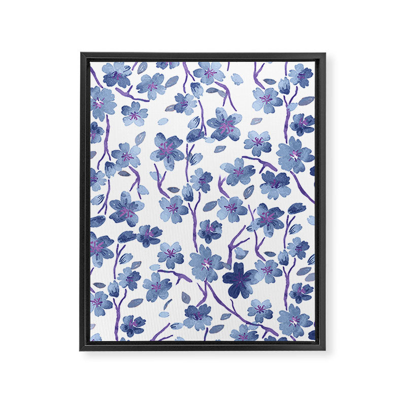 Blue Flowers 4 Framed Canvas Print Gallery Image 6
