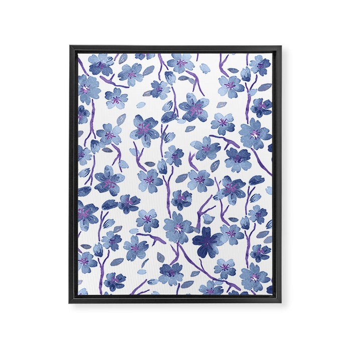 Blue Flowers 4 Framed Canvas Print Gallery Image 1