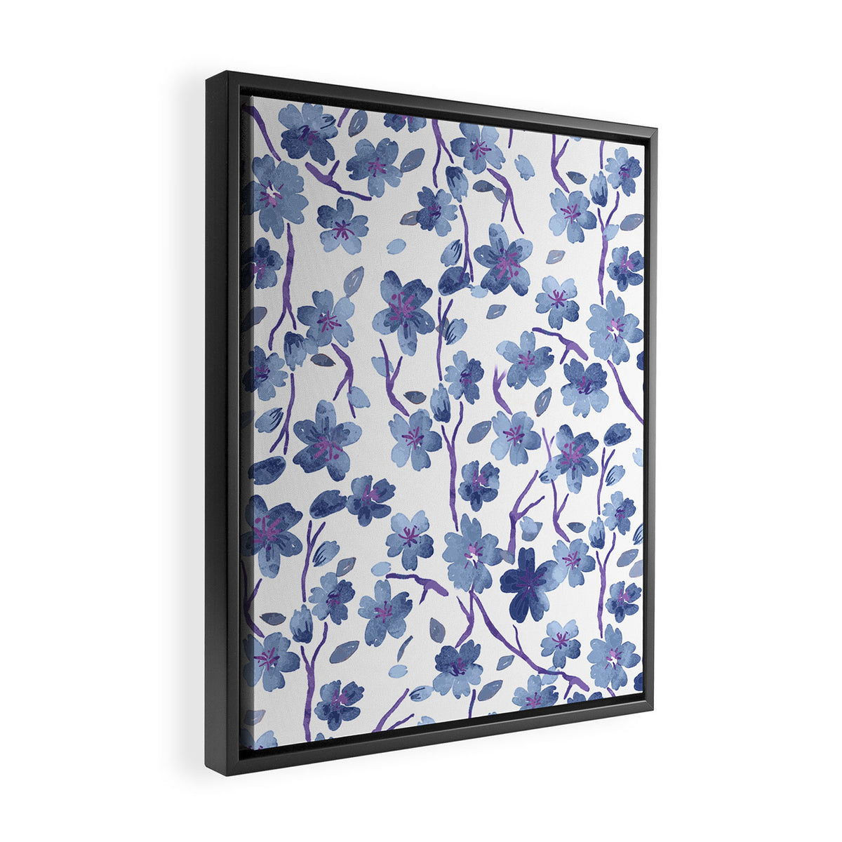Blue Flowers 4 Framed Canvas Print Gallery Image 2