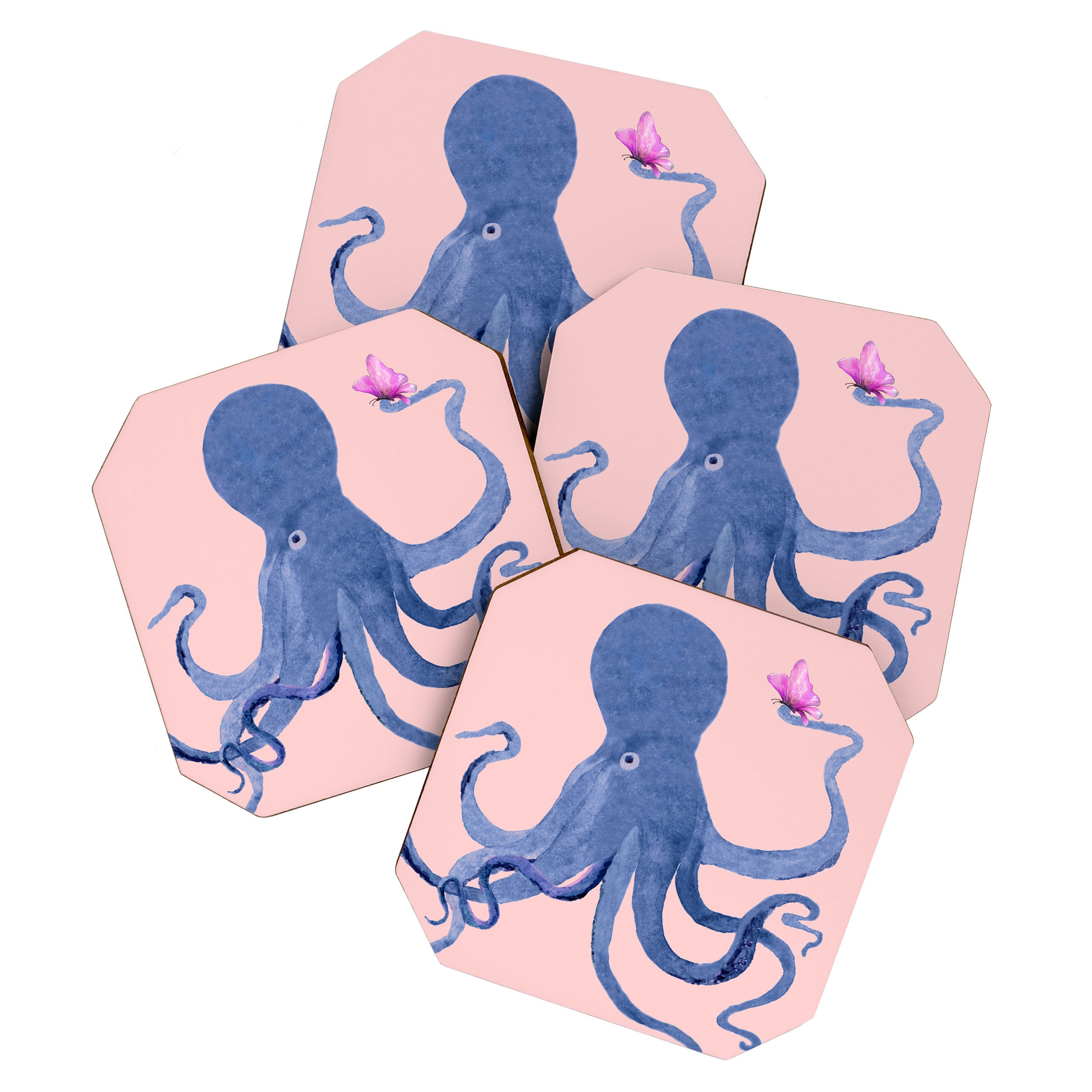 Blue Octopus and Butterfly Coaster Gallery Image 1