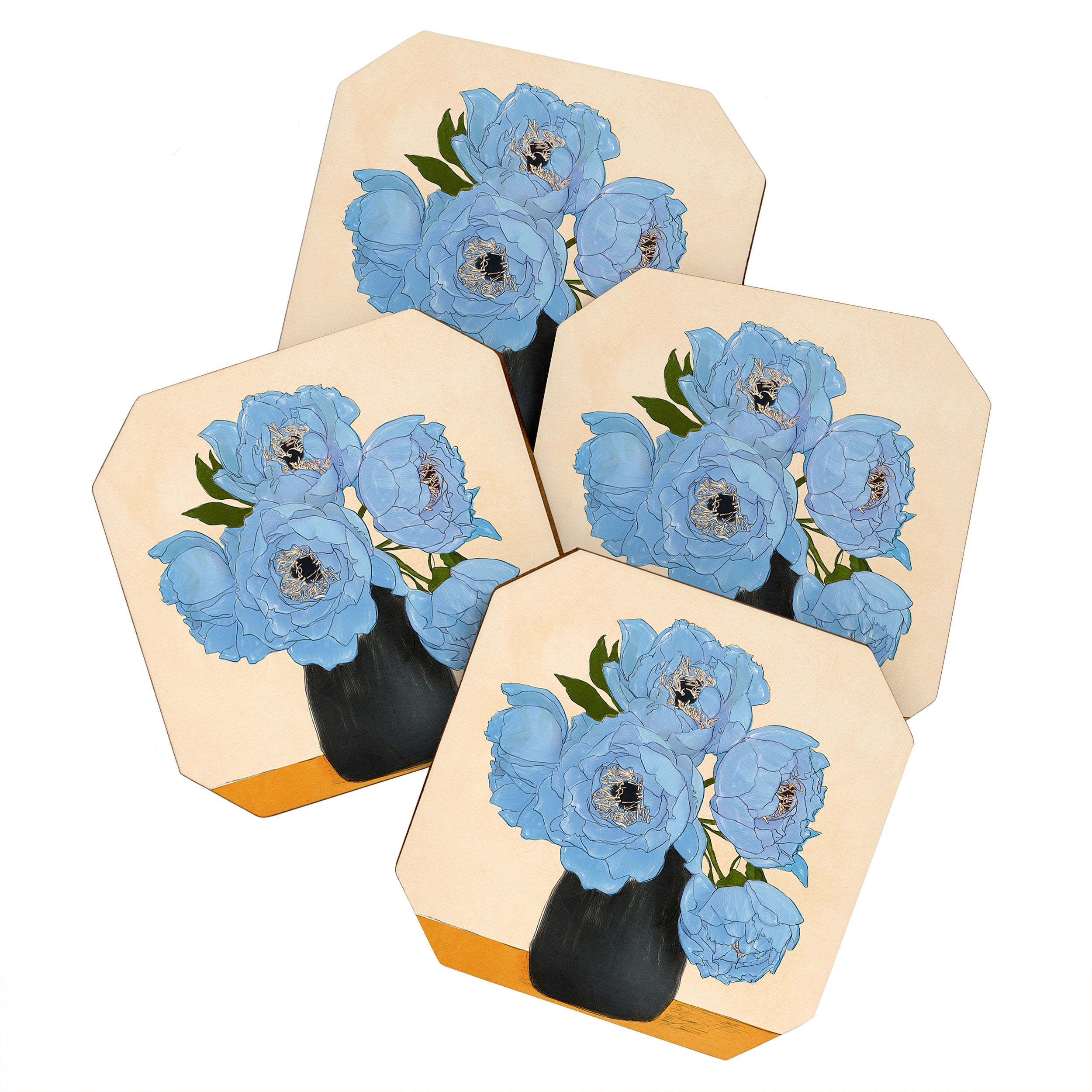 Bouquet Gift Blue Coaster Gallery Image 1