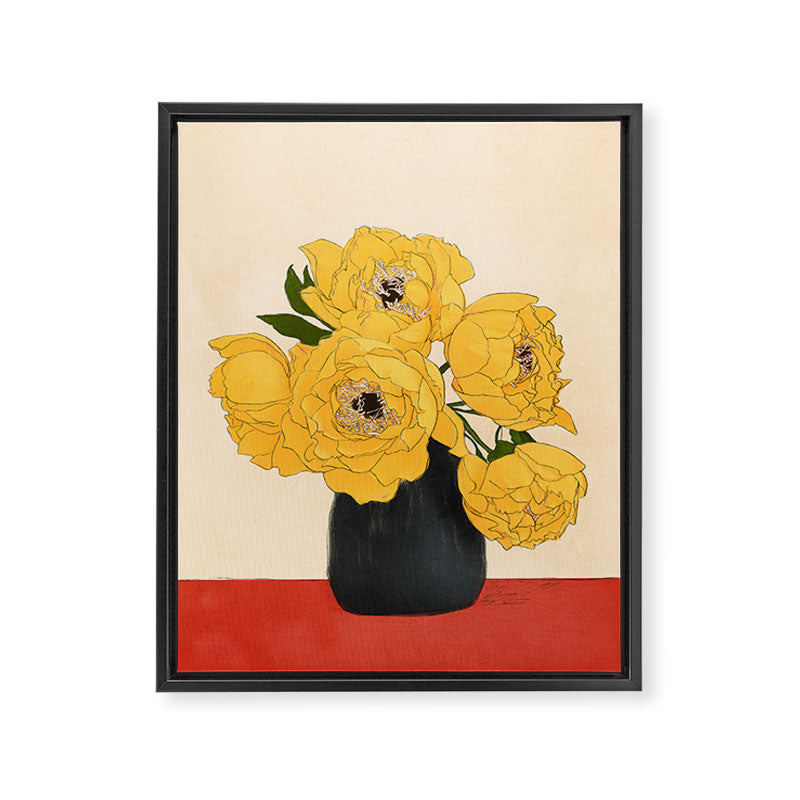 Bouquet Gift Yellow Framed Canvas Print Gallery Image 6