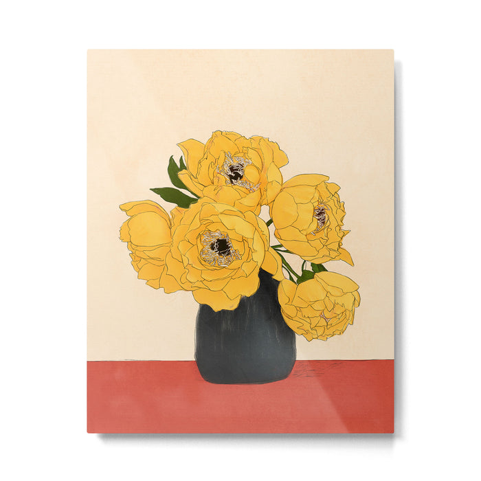Bouquet Gift Yellow Metal Print Gallery Image 1