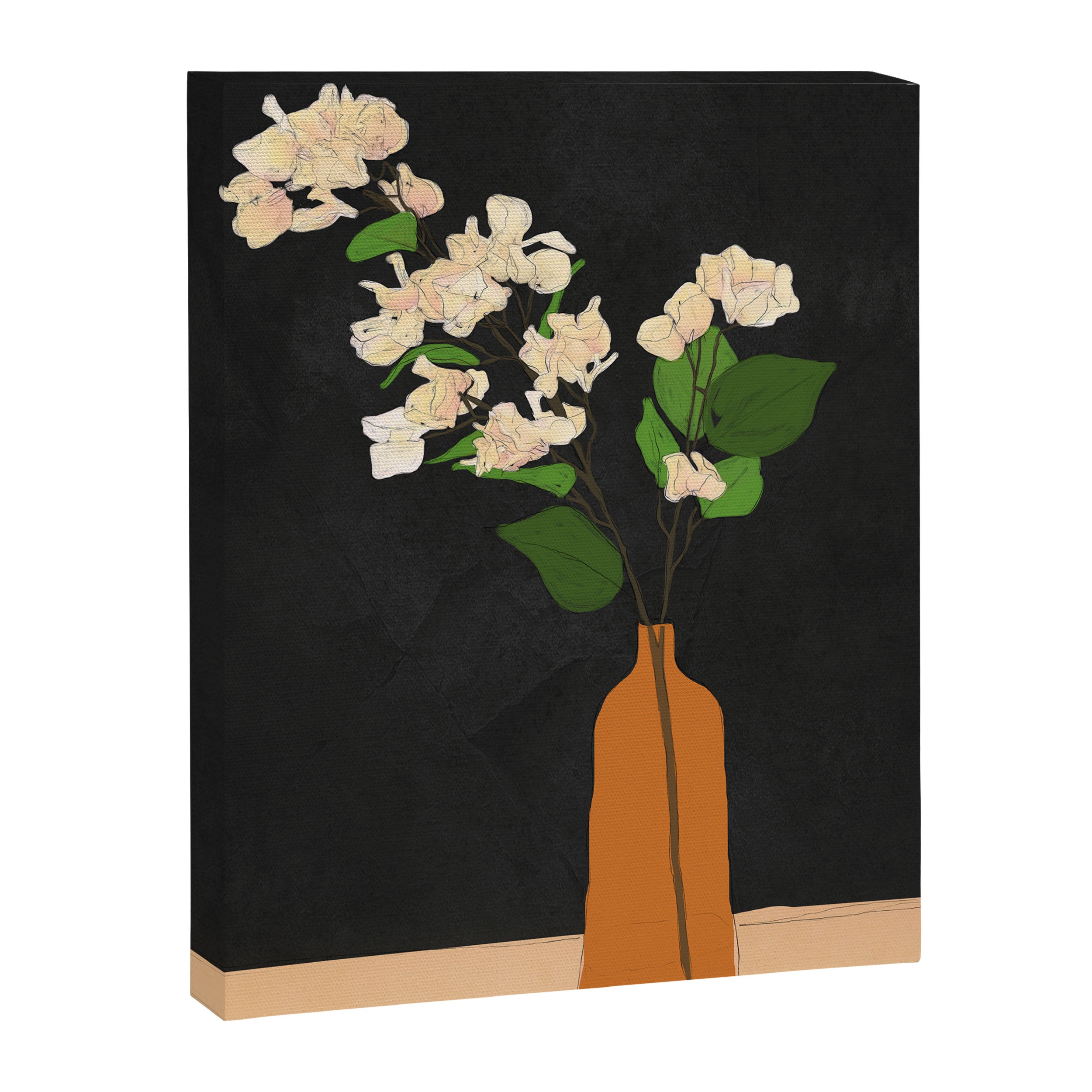 Branches Blooming Black Canvas Print Gallery Image 6