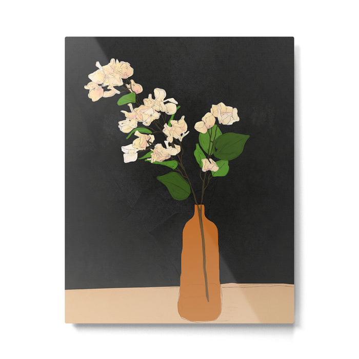 Branches Blooming Black Metal Print Gallery Image 1