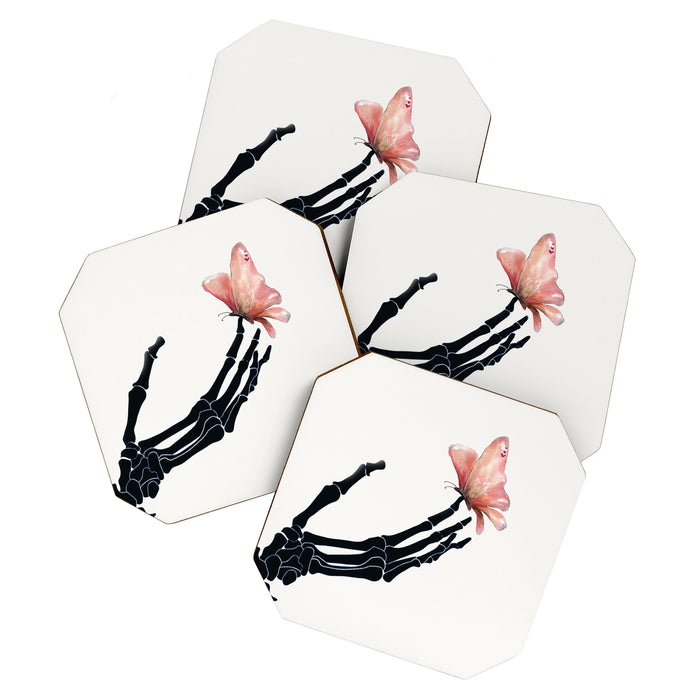 Butterfly on Skeleton Hand Coaster Gallery Image 1