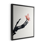 Butterfly on Skeleton Hand Framed Canvas Print Gallery Image 2