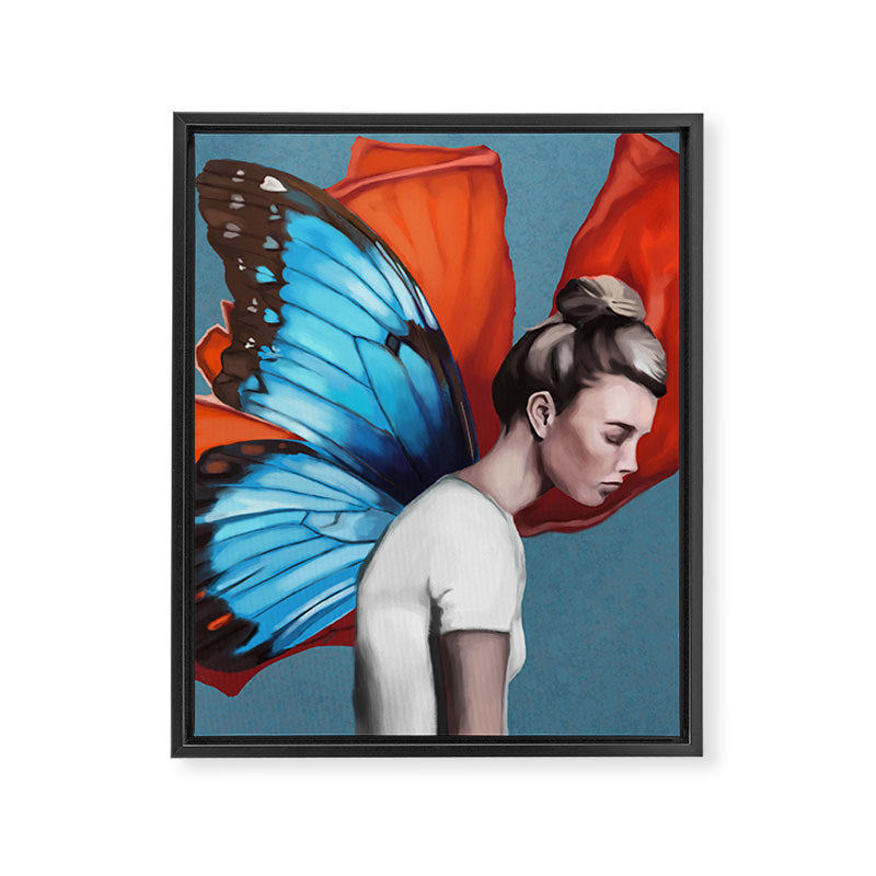 Butterfly Woman Framed Canvas Print Gallery Image 6
