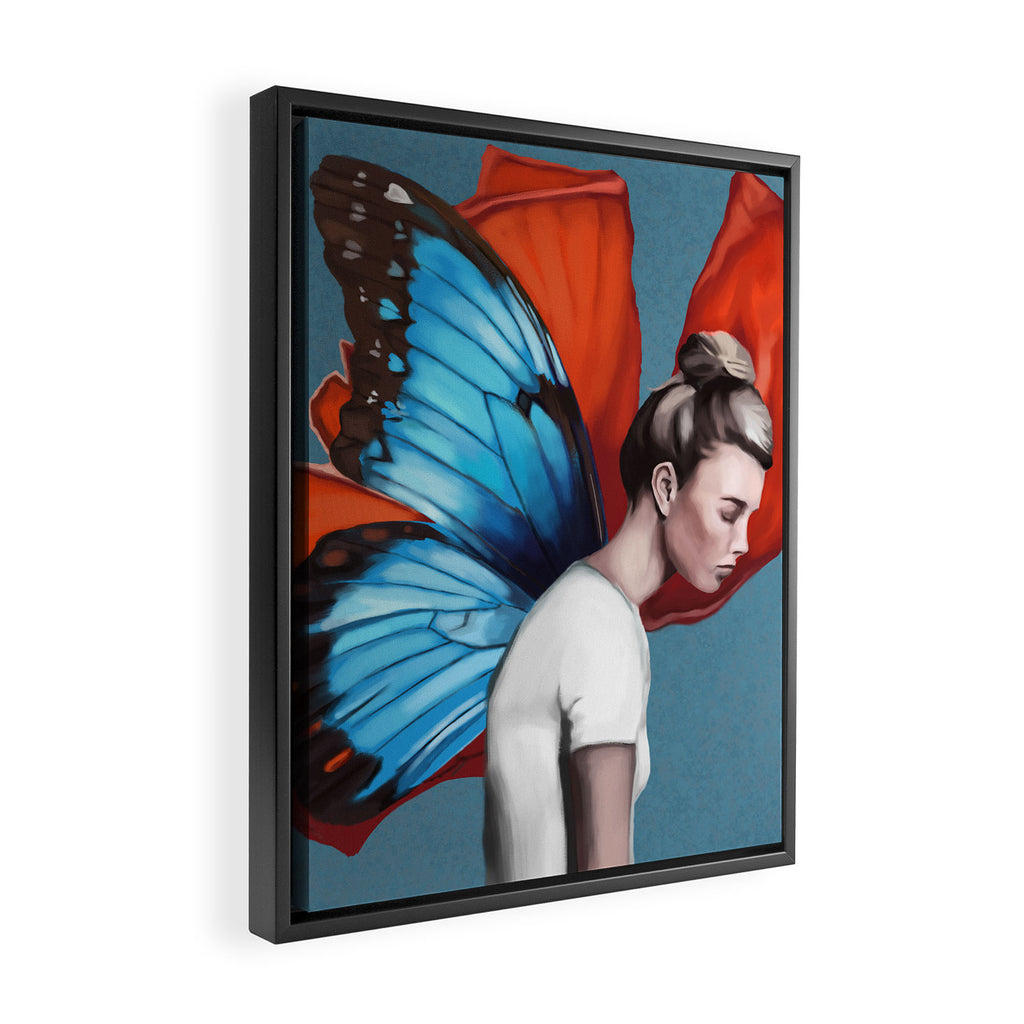 Butterfly Woman Framed Canvas Print Gallery Image 2